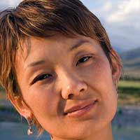 Nasira Abdykadyrova, a female voice-over talent Kyrgyz Language bearer